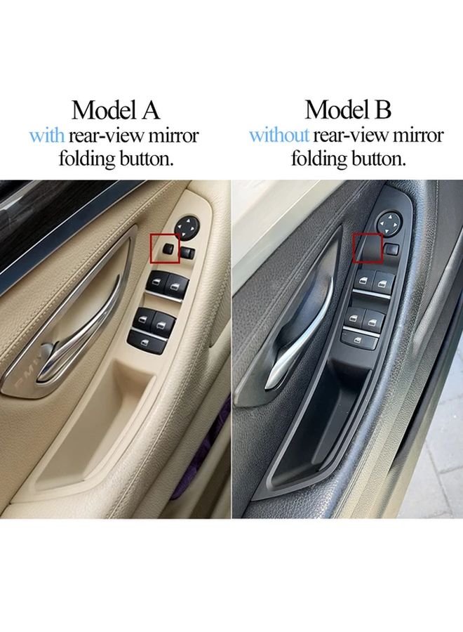BMW 5 Series F10 F11 لوحة مفاتيح مسند الذراع مقبض باب الغطاء زينة نموذج B أسود ألياف الكربون - Image 3